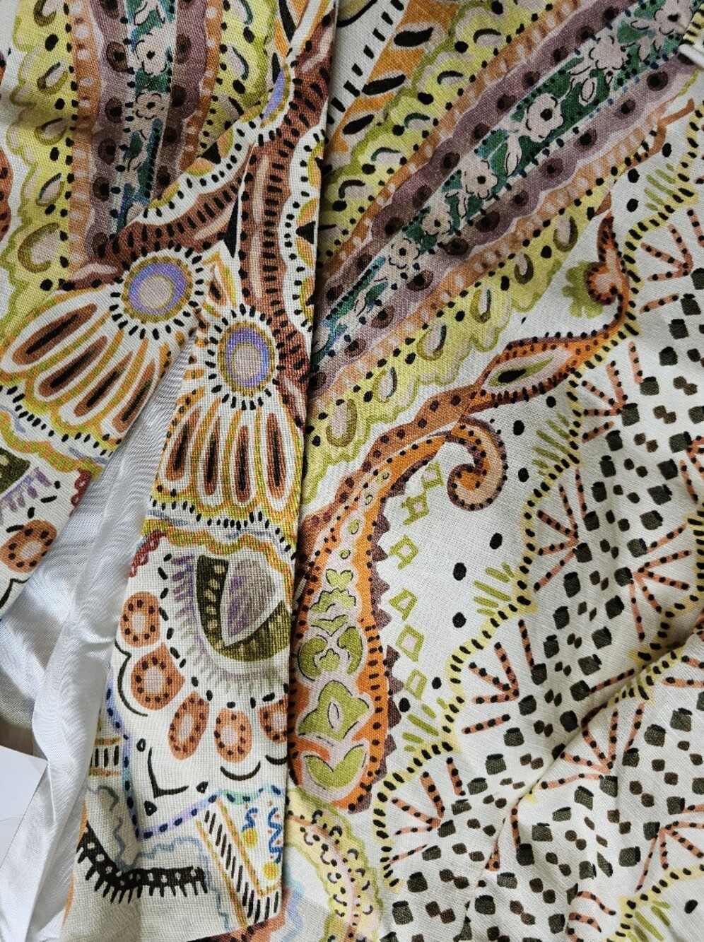 Zara Paisley Print Cotton Linen Blend Blazer Pant Set - Picture 10 of 11